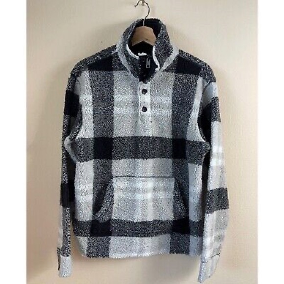 Men’s Express Plaid Sherpa - Picture 1 of 1